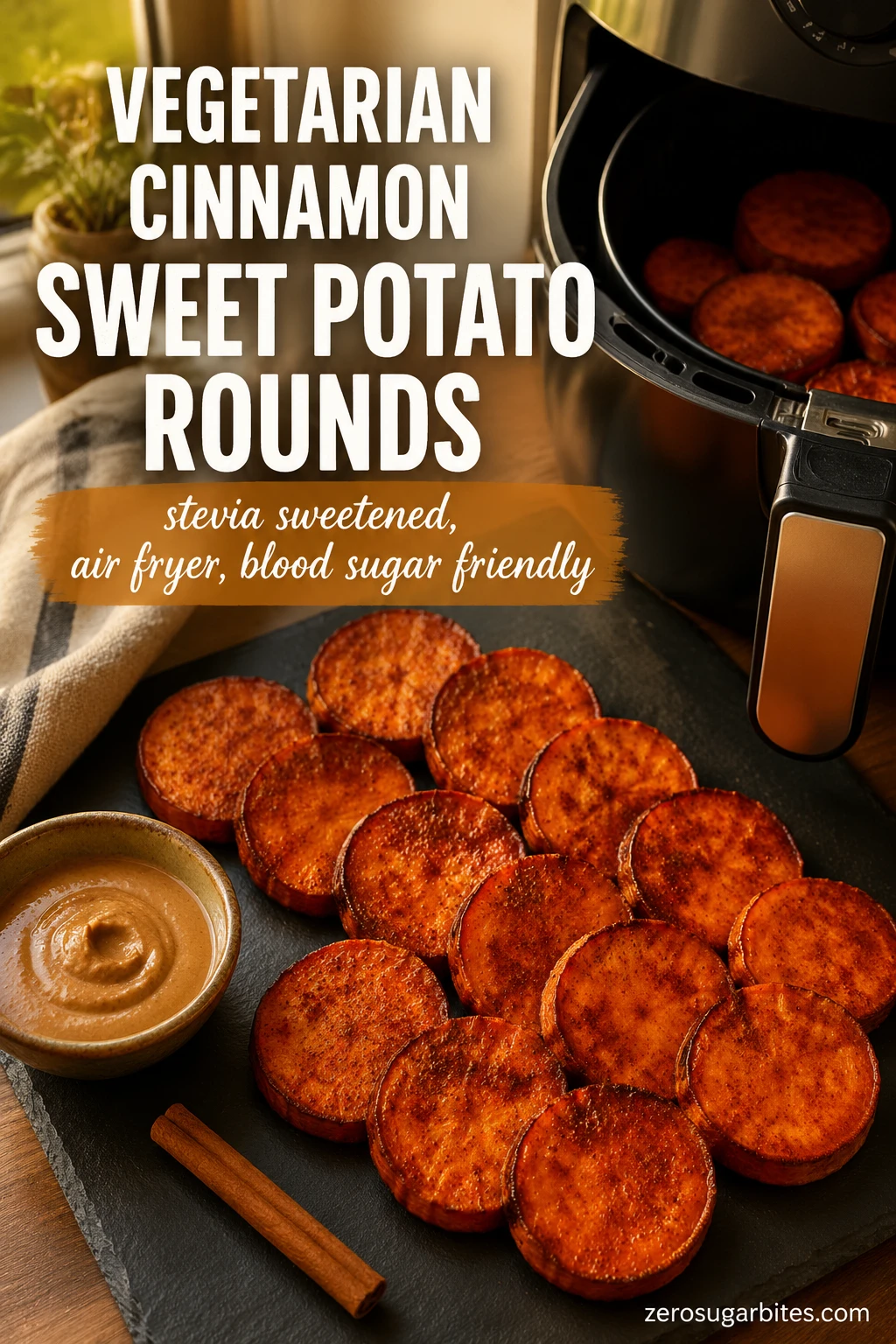 Air Fryer Cinnamon Stevia Sweet Potato Rounds