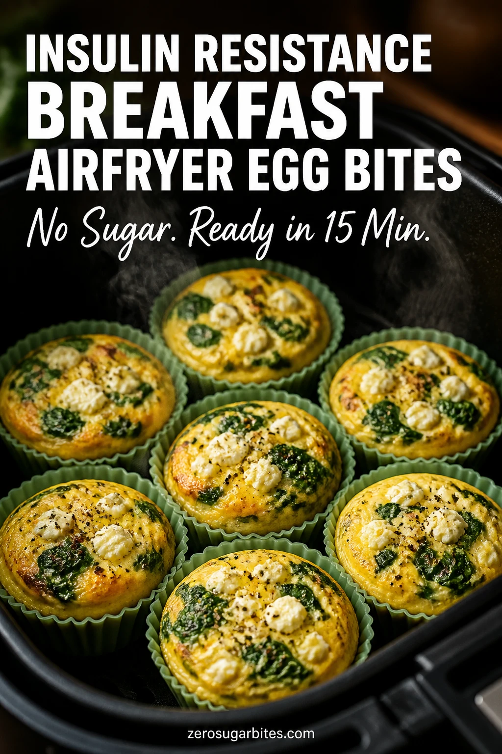 Air Fryer Egg Bites with Spinach and Feta