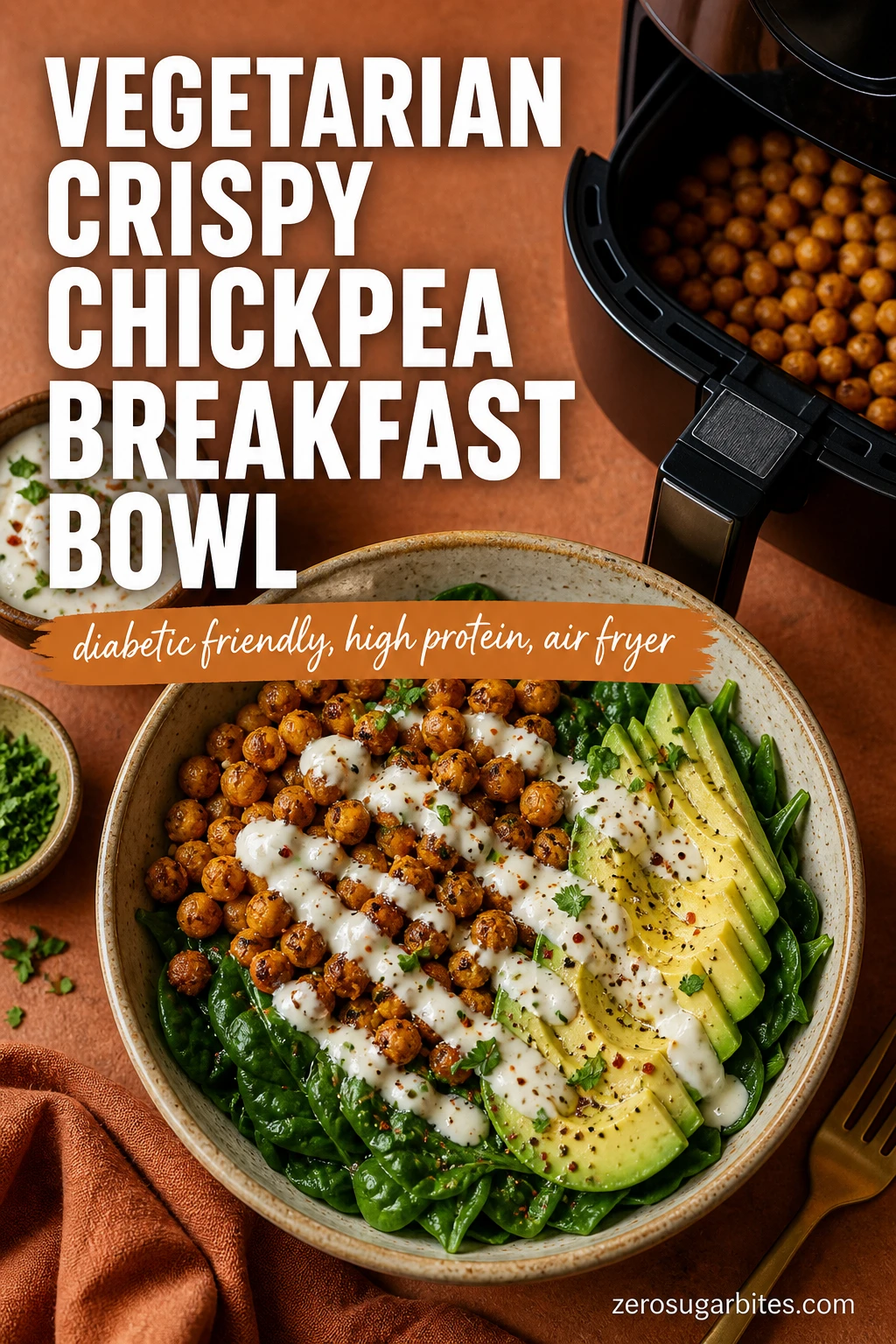 Air Fryer Spiced Chickpea Breakfast Bowl