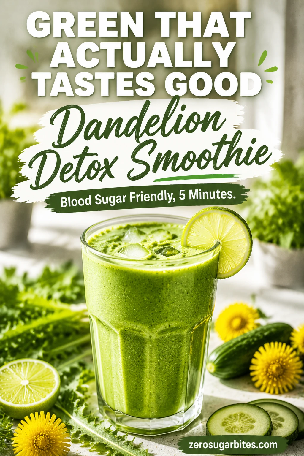 10 Sugar Free Dandelion Recipes You Can Make This Spring 11 Dandelion Green Smoothie with Cucumber and Ginger