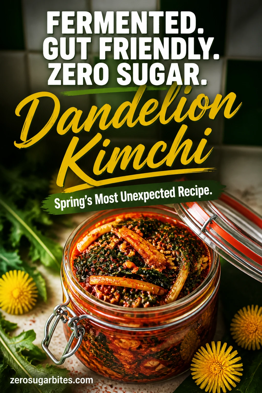 10 Sugar Free Dandelion Recipes You Can Make This Spring 10 Dandelion Kimchi