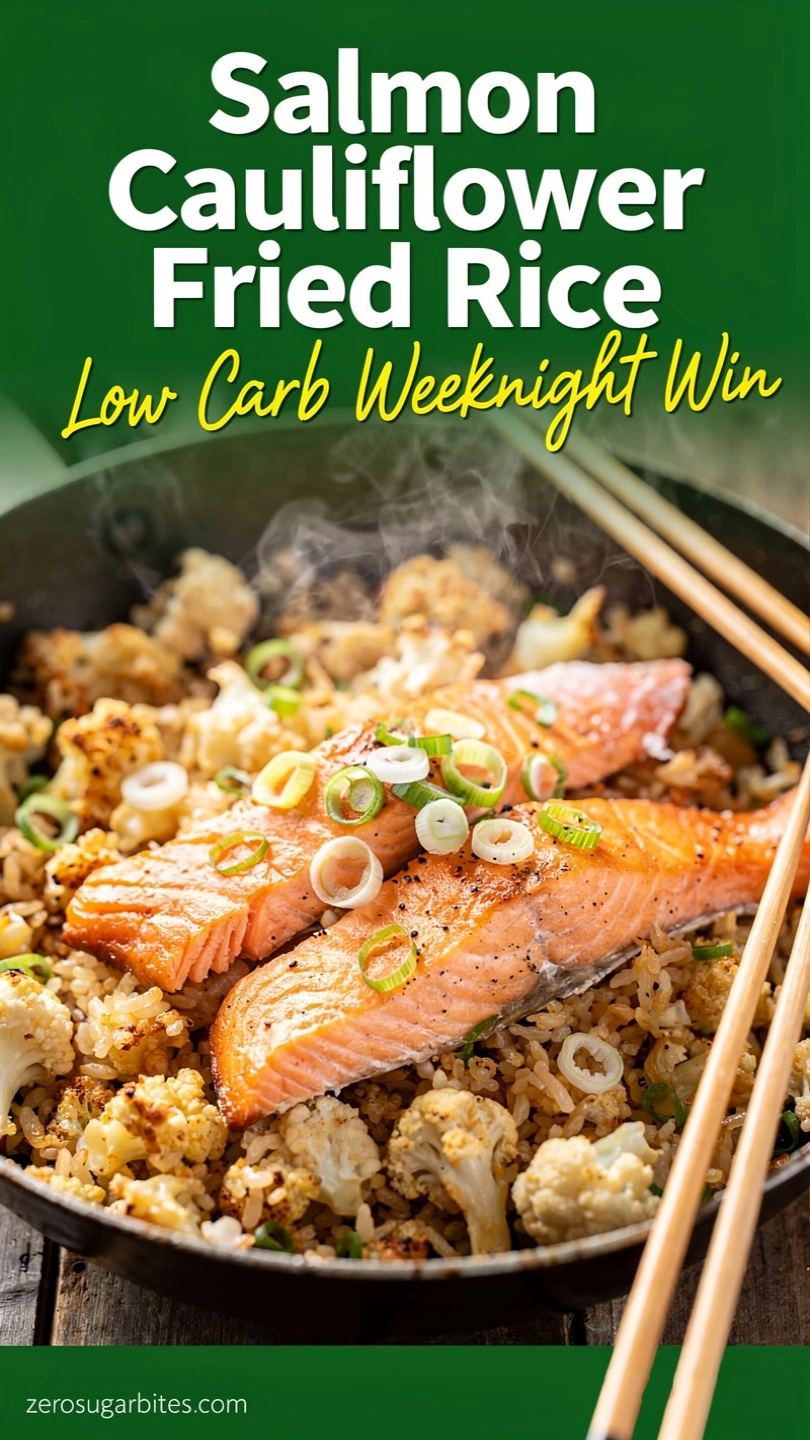 Salmon and Cauliflower Rice Stir Fry
