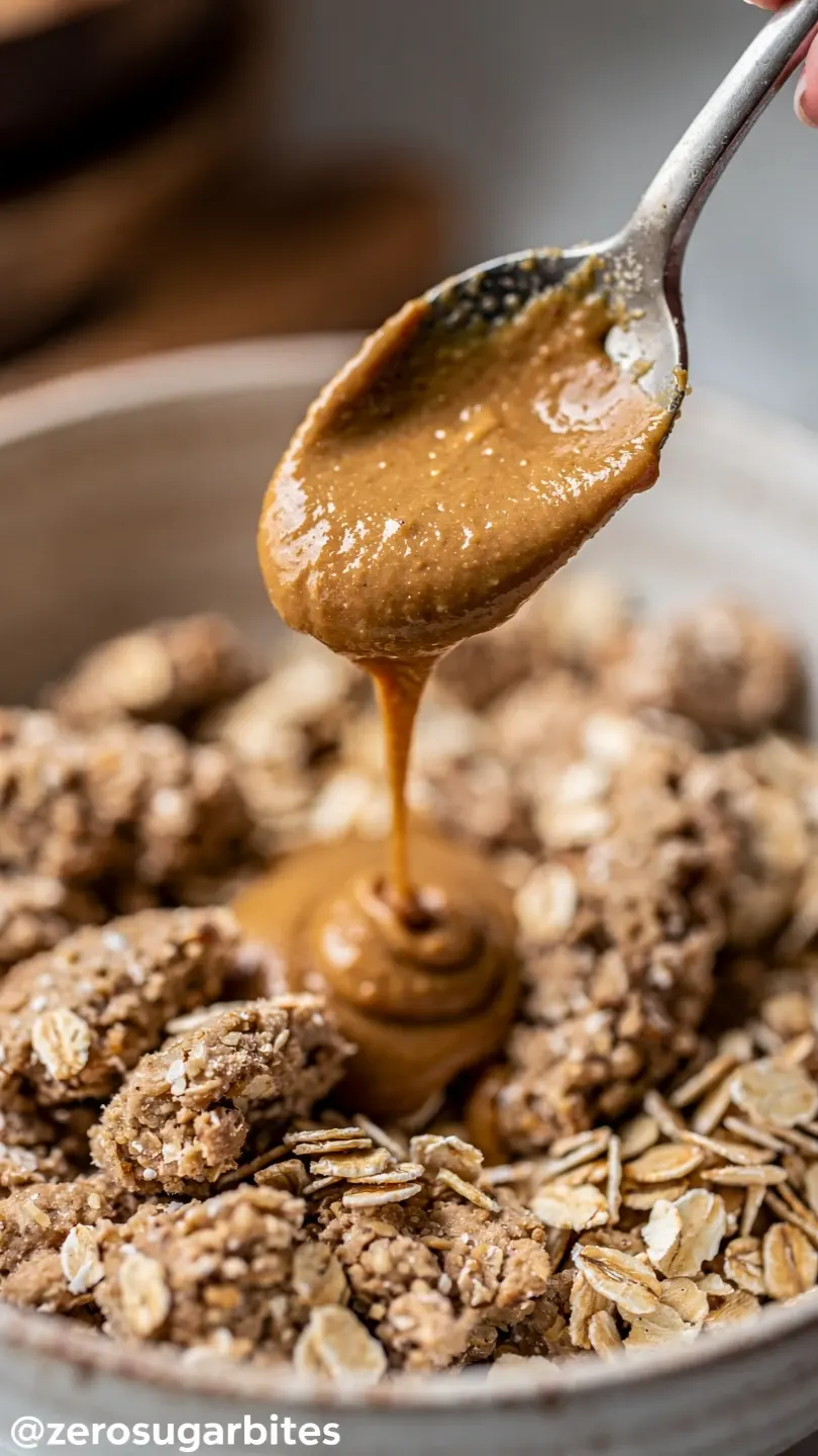 Healthy Oatmeal Cookies No Sugar No Banana Simple Easy 9 add peanut butter into the mixer