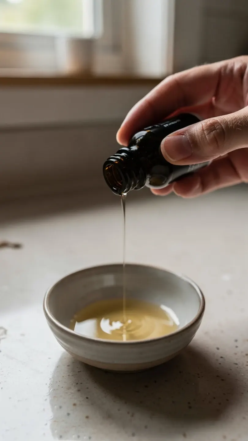 Viral Polka Dot Cake Recipe Sugar Free With Surprise Inside 3 liquid stevia bottle drops on small bowl