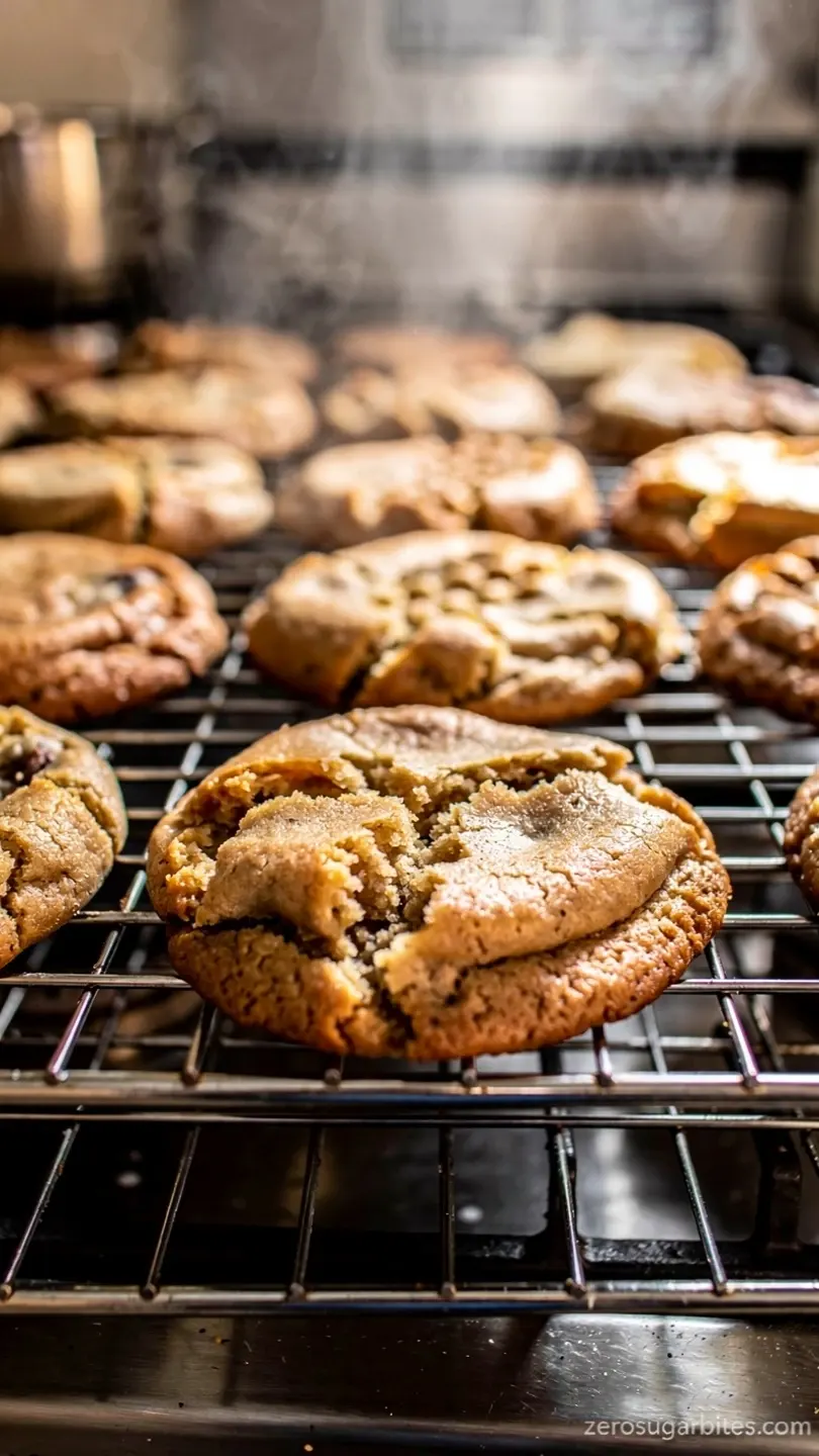 almond flour Sugar Free Peanut Butter Cookies for Diabetics 9 ready cookie baking-tray-now-out-of-the-oven