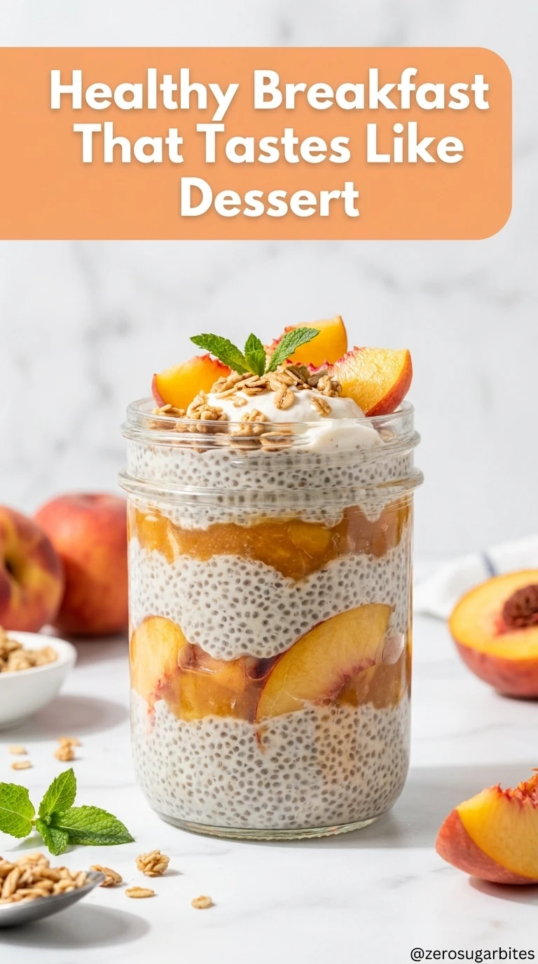 7 Sugar Free Peach Dessert Recipes With Fresh Peaches 7 Peach Chia Pudding Parfait