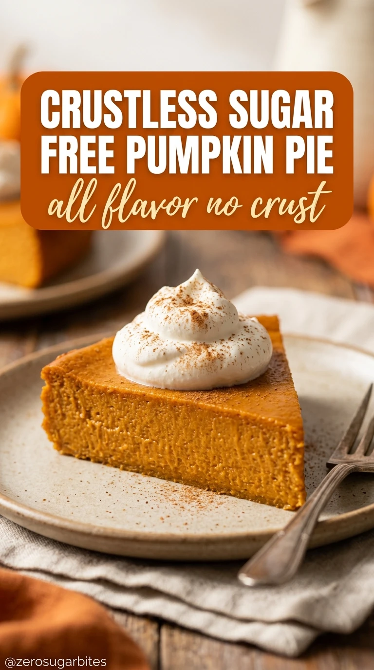 29+ Healthy Sugar Free Pumpkin Desserts (Easy Fall Baking) 19 Crustless Sugar Free Pumpkin Pie