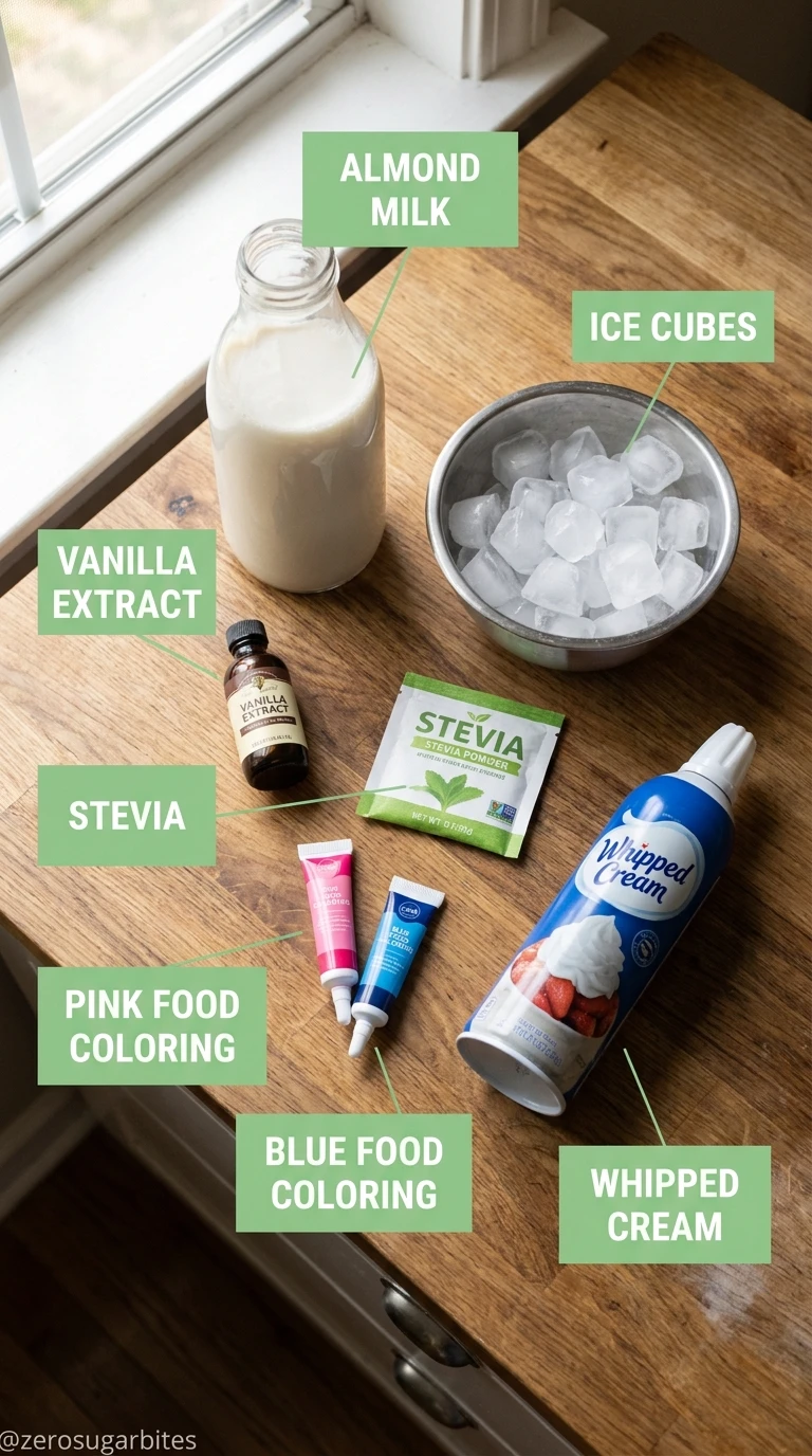 Diabetic Friendly Unicorn Frappuccino ingredients