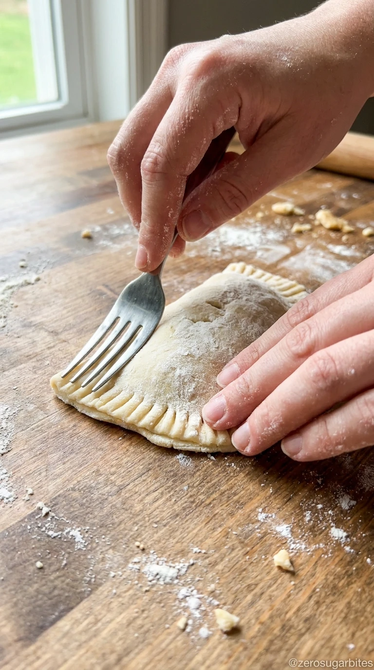 Crispy sugar free Apple Hand Pies 6 Hands_sealing_hand_pie_edge