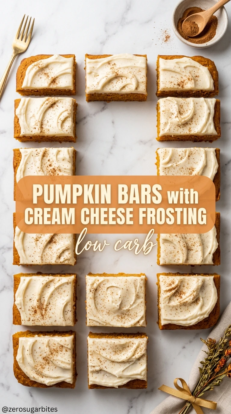 29+ Healthy Sugar Free Pumpkin Desserts (Easy Fall Baking) 29 Low Carb Pumpkin Bars with Cream Cheese Frosting