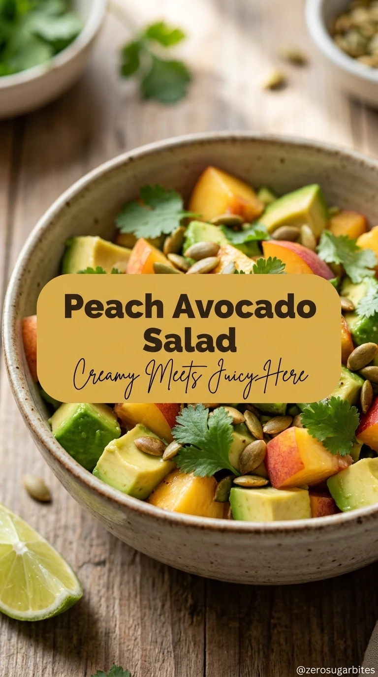 15 Best Sugar Free Peach Summer Salad Ideas for Hot Days 11 Peach Avocado Salad