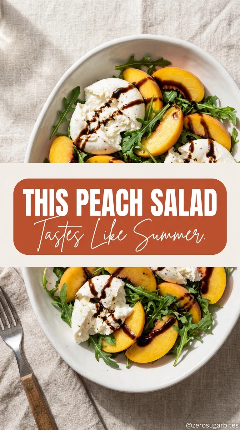 15 Best Sugar Free Peach Summer Salad Ideas for Hot Days 3 Peach Burrata Arugula Salad