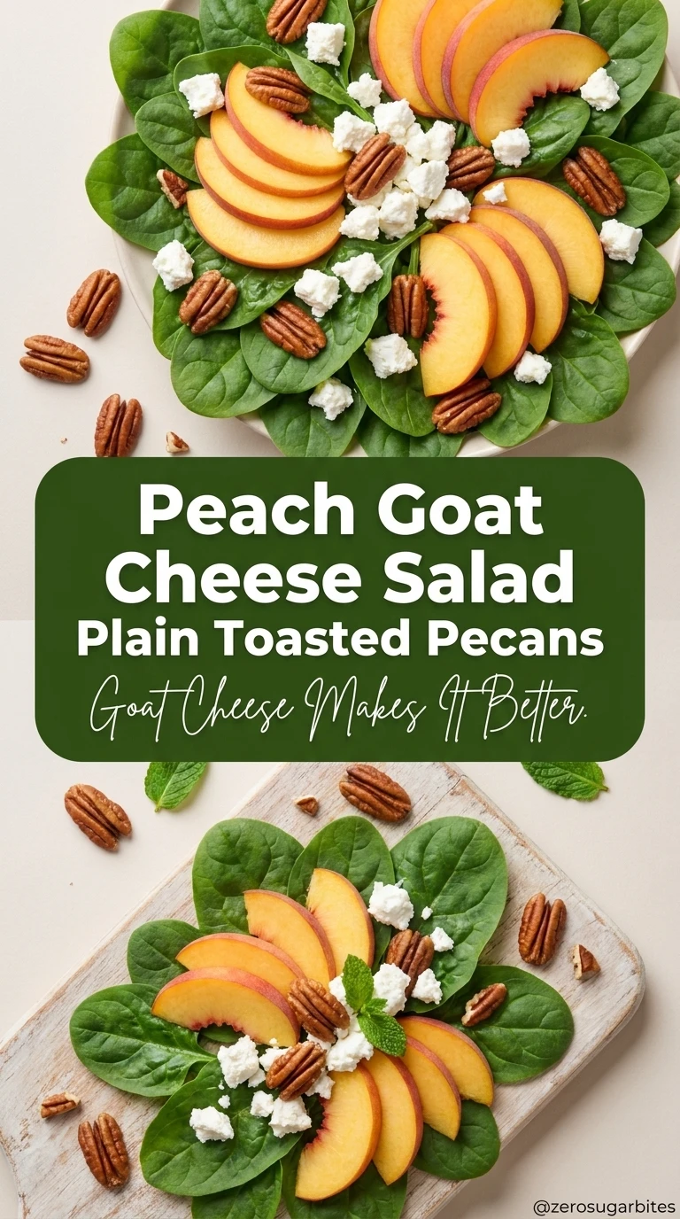 15 Best Sugar Free Peach Summer Salad Ideas for Hot Days 9 Peach Spinach Goat Cheese Salad