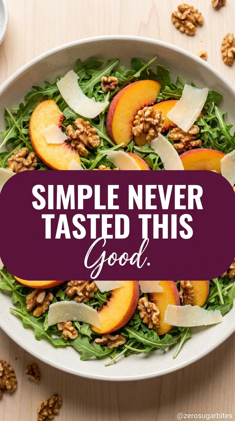 15 Best Sugar Free Peach Summer Salad Ideas for Hot Days 6 Peach and Arugula Salad