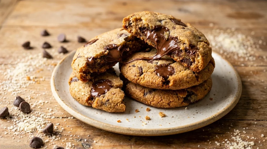 Vegan Keto Chocolate Chip Cookies No Eggs (Sugar Free)