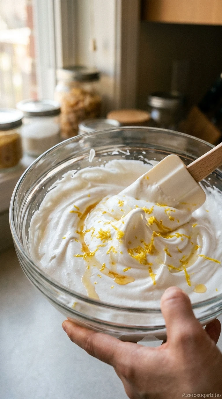 Sugar Free Lemon Meringue Cookies for a Cozy Christmas 5 Folding in the Lemon Zest Sugar Free Lemon Meringue Cookies Everyone Will Ask For