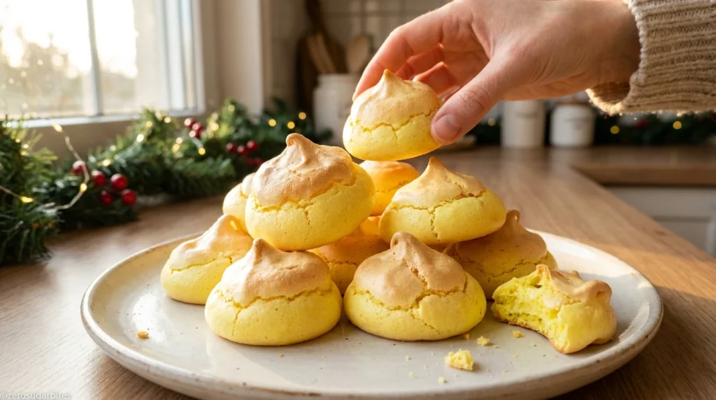Sugar Free Lemon Meringue Cookies for a Cozy Christmas