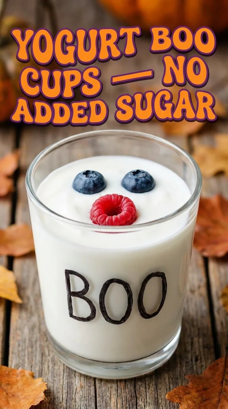 15 Sugar Free Halloween Party Food Ideas for Toddlers 11 Yogurt Boo Cups