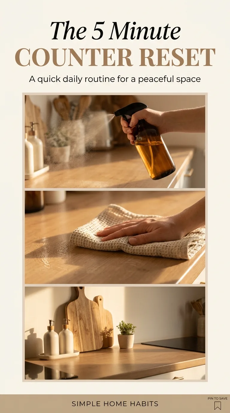 17 Small Kitchen Organization Ideas On A Budget For You 19 Clean kitchen counter after a quick evening reset.