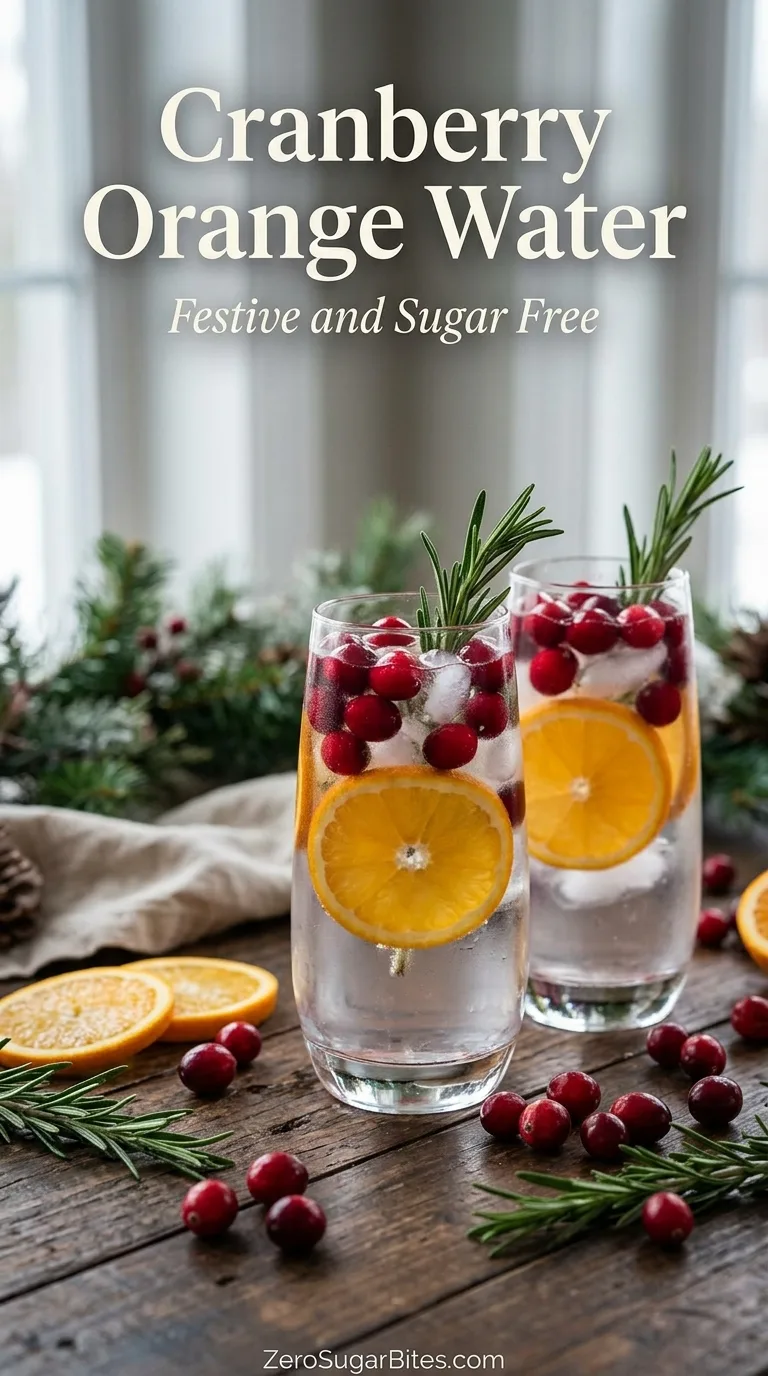 7 Fall Sugar Free Infused Water Recipes for Party Hosts 7 Cranberry Orange Rosemary Infused Water
