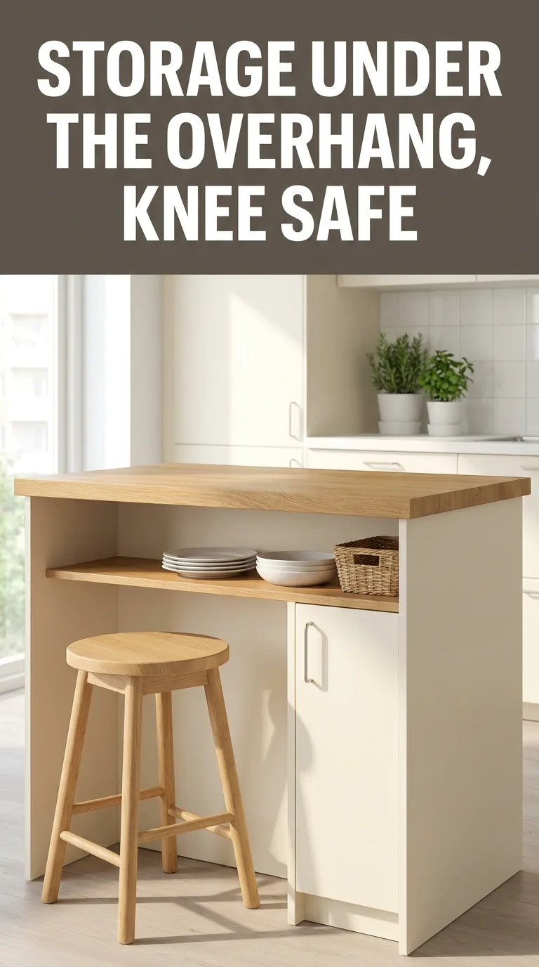 15 Small Kitchen Island Storage Ideas Budget and DIY 10 Storage Under the Island Overhang