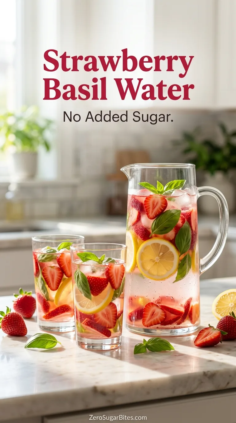 7 Fall Sugar Free Infused Water Recipes for Party Hosts 4 Strawberry Basil Lemon Infused Water